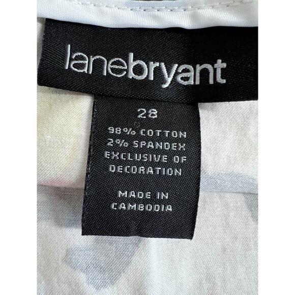 Lane Bryant Floral Print Flare Skirt Womens Size 28 Side Zip Office Event - Picture 6 of 7